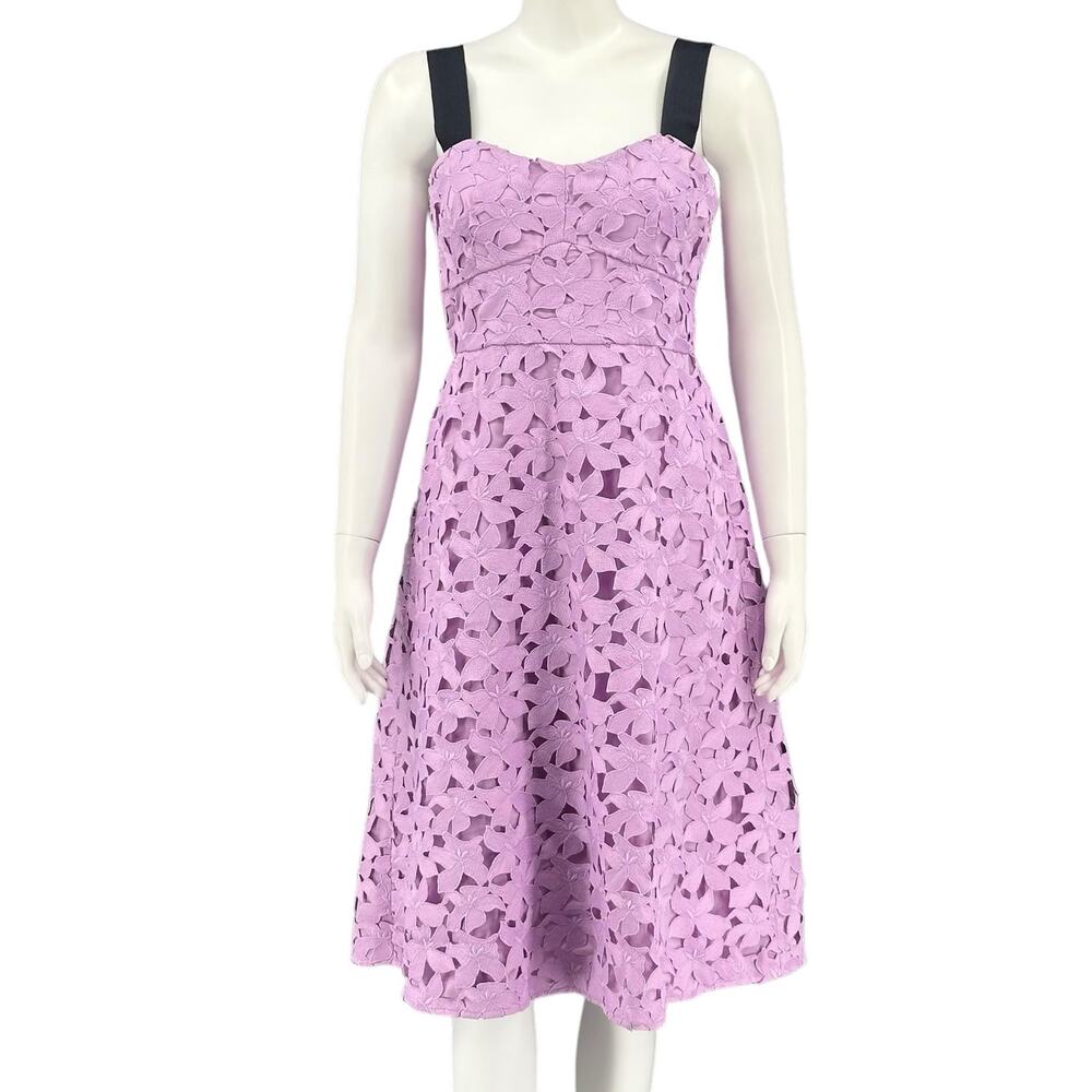 J Crew Dress Women 6 Violet Lilac Sleeveless Sweetheart Midi Lace Romantic Fairy